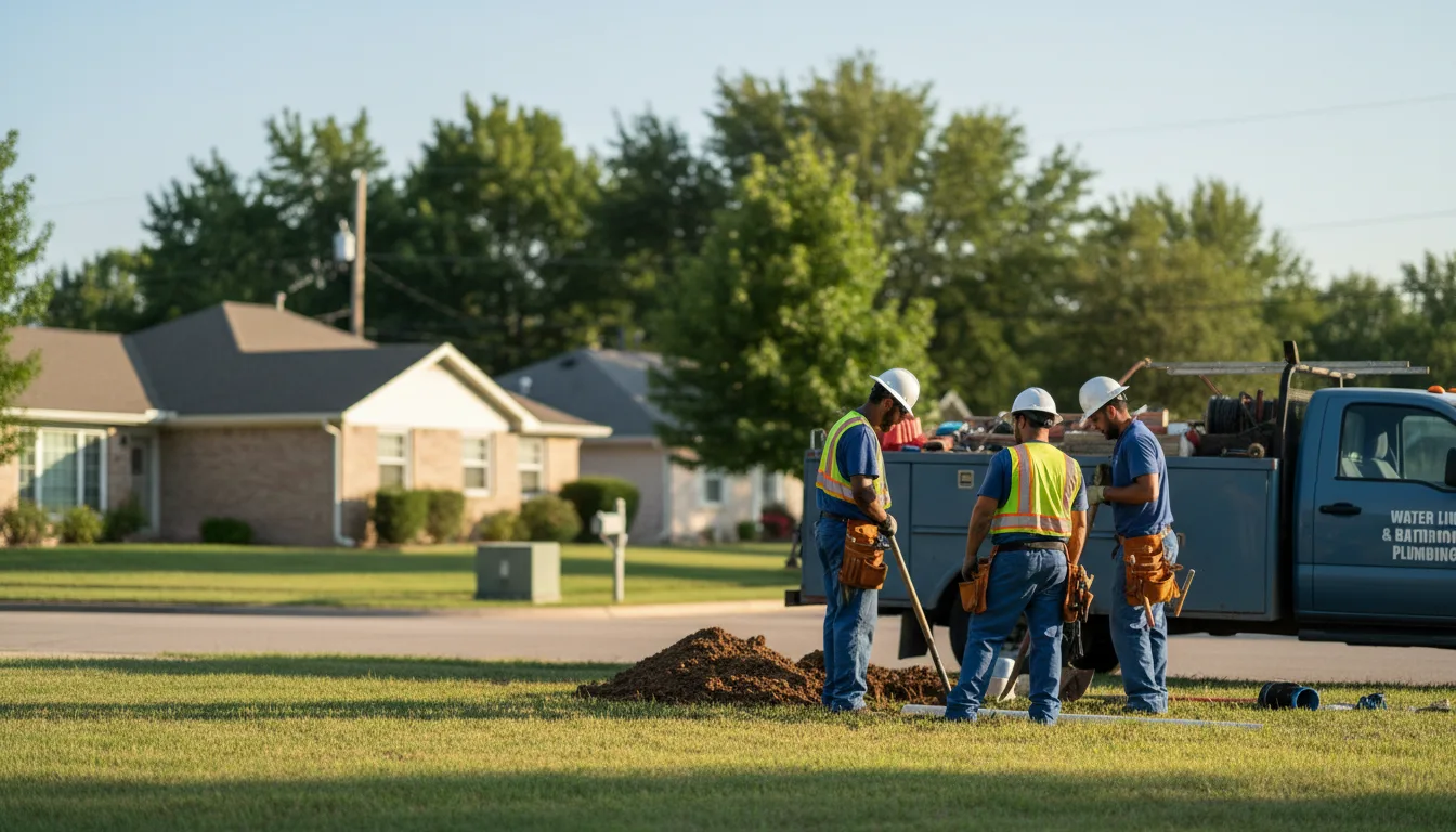 Residential water line and bathroom plumbing service in South Shore, KY